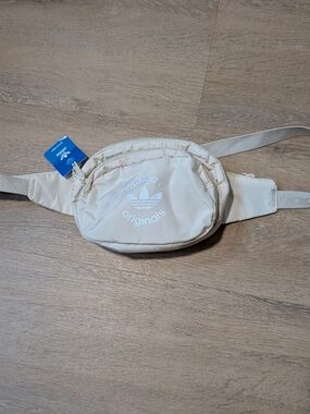 adidas Originals cream waist pack bag with dual zip pockets